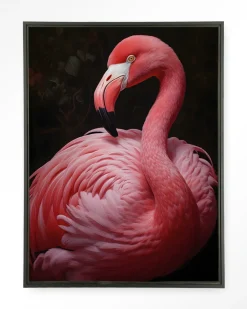 Discount Urban Cotton Wandkleed Pink Flamingo in maat en frame naar keuze