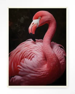 Discount Urban Cotton Wandkleed Pink Flamingo in maat en frame naar keuze