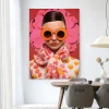 Discount Urban Cotton Wandkleed Pink Flower in maat en frame naar keuze