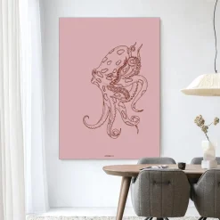 Hot Urban Cotton Wandkleed Polypus in maat en frame naar keuze