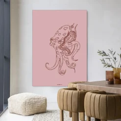 Hot Urban Cotton Wandkleed Polypus in maat en frame naar keuze