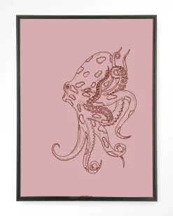 Hot Urban Cotton Wandkleed Polypus in maat en frame naar keuze