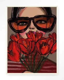 Best Urban Cotton Wandkleed Poppy in maat en frame naar keuze