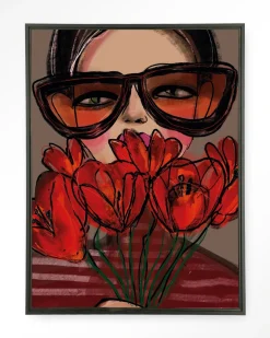 Best Urban Cotton Wandkleed Poppy in maat en frame naar keuze