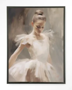 Outlet Urban Cotton Wandkleed Posing Ballerina in maat en frame naar keuze