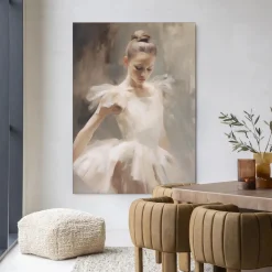Outlet Urban Cotton Wandkleed Posing Ballerina in maat en frame naar keuze