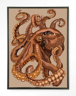 Urban Cotton Wandkleed Pulpo in maat en frame naar keuze