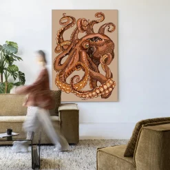 Urban Cotton Wandkleed Pulpo in maat en frame naar keuze