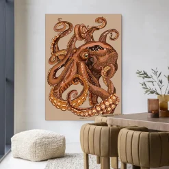 Urban Cotton Wandkleed Pulpo in maat en frame naar keuze