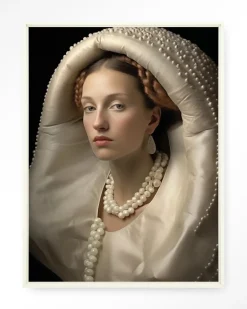 Outlet Urban Cotton Wandkleed Queen Of Pearls in maat en frame naar keuze