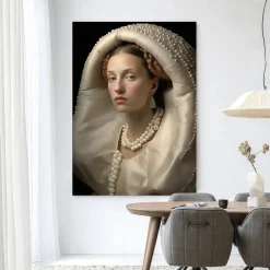 Outlet Urban Cotton Wandkleed Queen Of Pearls in maat en frame naar keuze