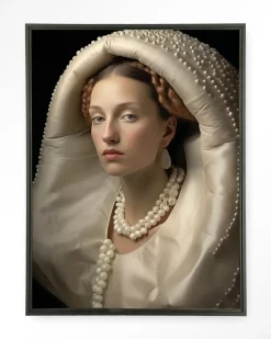 Outlet Urban Cotton Wandkleed Queen Of Pearls in maat en frame naar keuze