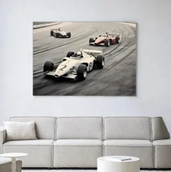 Outlet Urban Cotton Wandkleed Race Track in maat en frame naar keuze