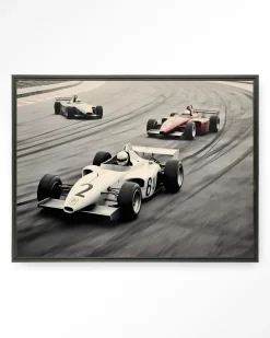 Outlet Urban Cotton Wandkleed Race Track in maat en frame naar keuze