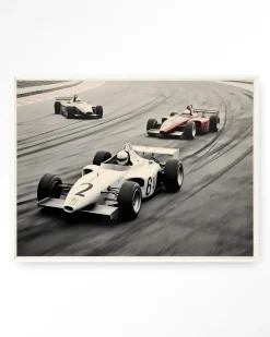 Outlet Urban Cotton Wandkleed Race Track in maat en frame naar keuze