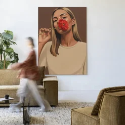 Sale Urban Cotton Wandkleed Red Poppy Girl in maat en frame naar keuze