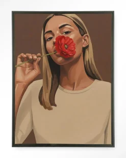 Sale Urban Cotton Wandkleed Red Poppy Girl in maat en frame naar keuze