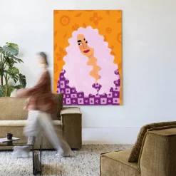 Hot Urban Cotton Wandkleed Retro Girly in maat en frame naar keuze