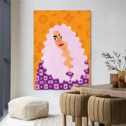 Hot Urban Cotton Wandkleed Retro Girly in maat en frame naar keuze