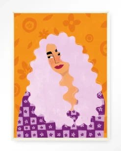 Hot Urban Cotton Wandkleed Retro Girly in maat en frame naar keuze