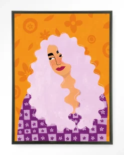 Hot Urban Cotton Wandkleed Retro Girly in maat en frame naar keuze