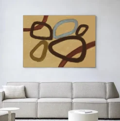 Discount Urban Cotton Wandkleed Ring Of Abstraction Yellow in maat en frame naar keuze