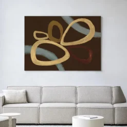 Online Urban Cotton Wandkleed Ring Of Abstraction Brown in maat en frame naar keuze