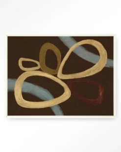 Online Urban Cotton Wandkleed Ring Of Abstraction Brown in maat en frame naar keuze