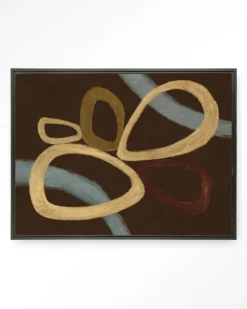 Online Urban Cotton Wandkleed Ring Of Abstraction Brown in maat en frame naar keuze