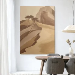 Urban Cotton Wandkleed Rocky Palm in maat en frame naar keuze