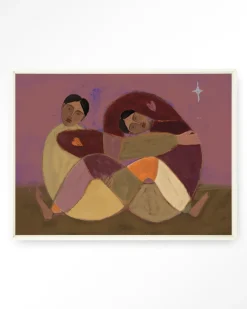 Clearance Urban Cotton Wandkleed Rolling Sisters in maat en frame naar keuze