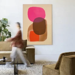 Outlet Urban Cotton Wandkleed Rosy Echo in maat en frame naar keuze