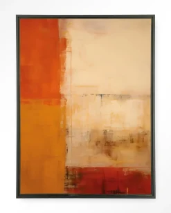 Urban Cotton Wandkleed Rusty Abstract in maat en frame naar keuze