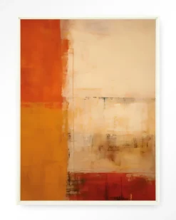 Urban Cotton Wandkleed Rusty Abstract in maat en frame naar keuze