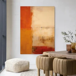 Urban Cotton Wandkleed Rusty Abstract in maat en frame naar keuze