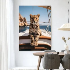 Outlet Urban Cotton Wandkleed Sailboat Cheetah in maat en frame naar keuze