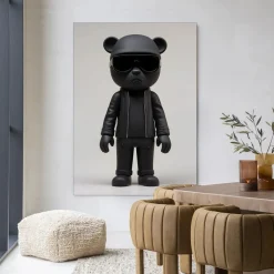 Hot Urban Cotton Wandkleed Security Bear in maat en frame naar keuze