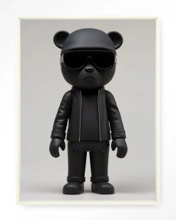 Hot Urban Cotton Wandkleed Security Bear in maat en frame naar keuze