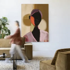 Sale Urban Cotton Wandkleed Silhouette Lady 1 in maat en frame naar keuze