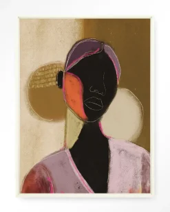 Sale Urban Cotton Wandkleed Silhouette Lady 1 in maat en frame naar keuze