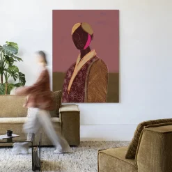 Best Urban Cotton Wandkleed Silhouette Lady 10 in maat en frame naar keuze