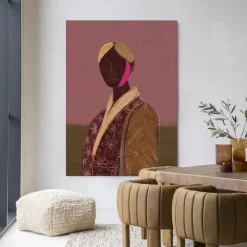 Best Urban Cotton Wandkleed Silhouette Lady 10 in maat en frame naar keuze