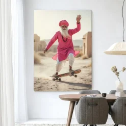 Outlet Urban Cotton Wandkleed Skating Glory in maat en frame naar keuze