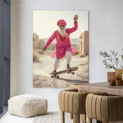 Outlet Urban Cotton Wandkleed Skating Glory in maat en frame naar keuze