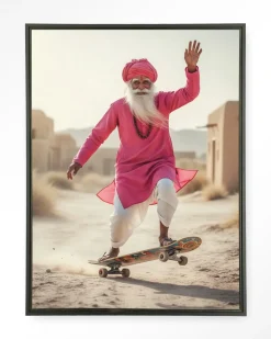 Outlet Urban Cotton Wandkleed Skating Glory in maat en frame naar keuze