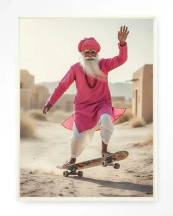 Outlet Urban Cotton Wandkleed Skating Glory in maat en frame naar keuze