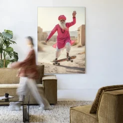 Outlet Urban Cotton Wandkleed Skating Glory in maat en frame naar keuze