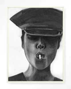 Online Urban Cotton Wandkleed Smokes in maat en frame naar keuze