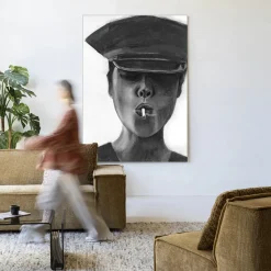 Online Urban Cotton Wandkleed Smokes in maat en frame naar keuze