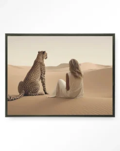 New Urban Cotton Wandkleed Spirit Animal in maat en frame naar keuze